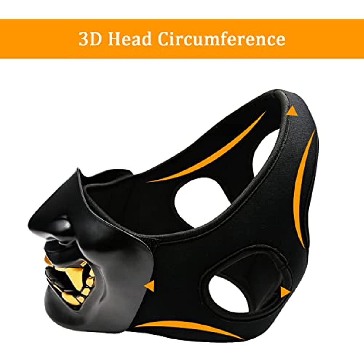 Bullsgetin Airsoft Half Face Mask - Evil Demon Monster Kabuki Samurai Hannya Oni Masquerade Ball, Party, Halloween, Cs War Game