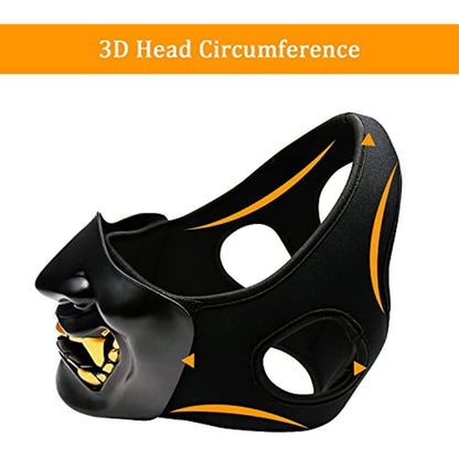 Bullsgetin Airsoft Half Face Mask - Evil Demon Monster Kabuki Samurai Hannya Oni Masquerade Ball, Party, Halloween, Cs War Game
