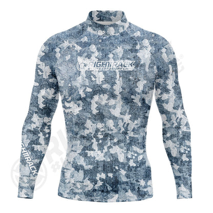 Hot Men's Rashguard Surfing Shirt Camo Lycra Fabrics RIGHTTRACK Surf Sportswear Beach UV Swimwear UPF50+ Clothes