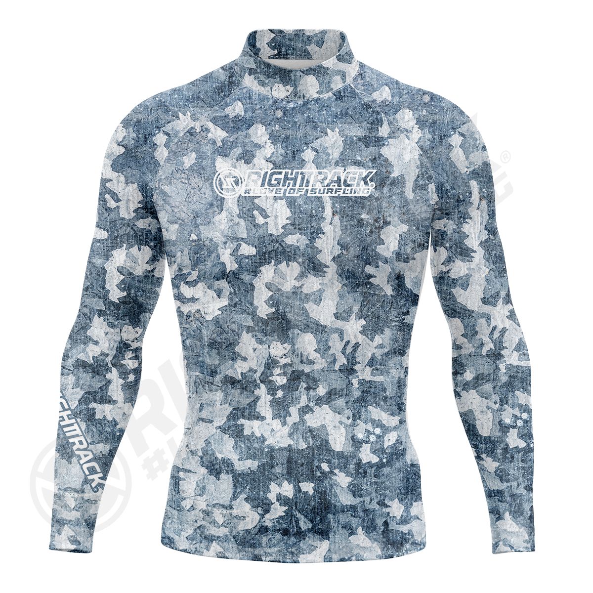 Hot Men's Rashguard Surfing Shirt Camo Lycra Fabrics RIGHTTRACK Surf Sportswear Beach UV Swimwear UPF50+ Clothes