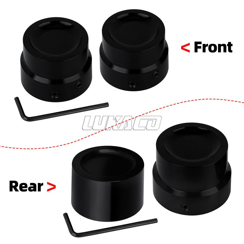 Motorcycle Front Rear Axle Nut Covers Caps Kit For Harley Sportster 883 1200 Touring Dyna Road King Softail Fat Bob Breakout