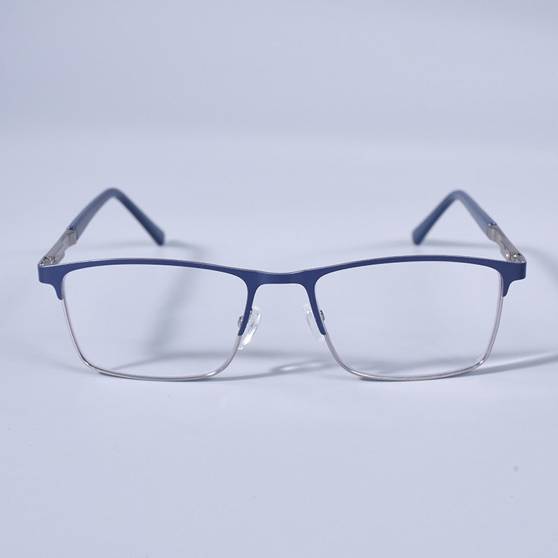 Anti Blue Light Men Reading Glasses Metal Full Frame Business Eyeglasses For Men Square Double Color Reading Eyewear +100+150