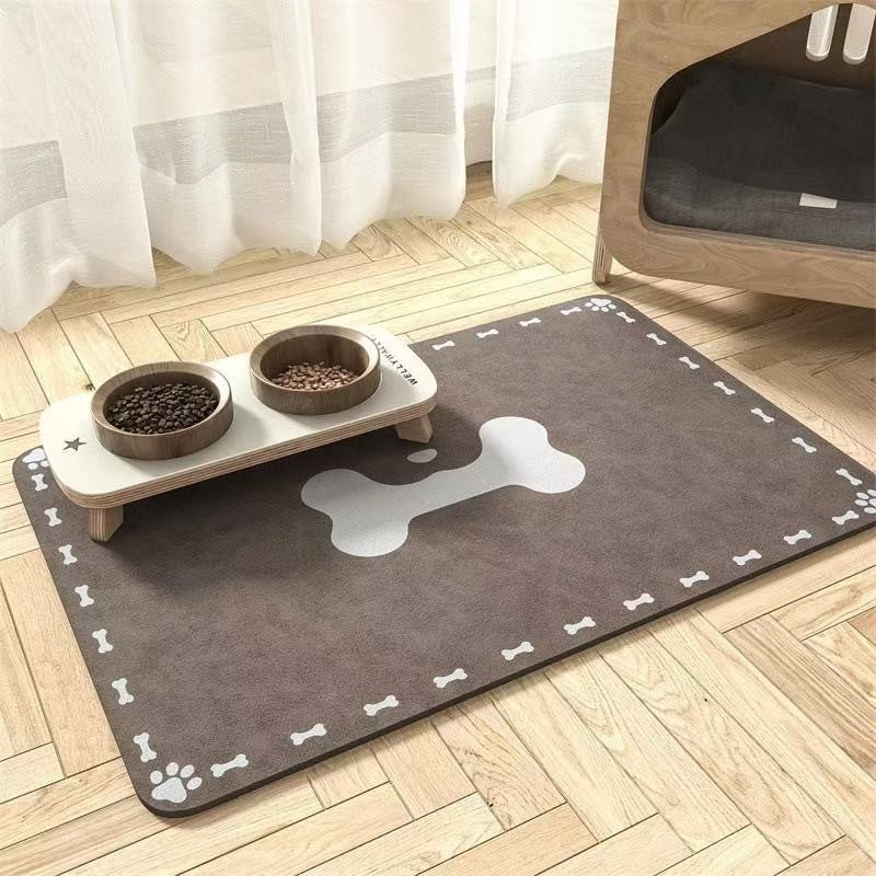 Tapete para Alimentação de Inverno - Jogo Americano Absorvente para Cães e Gatos com Parte Traseira Emborrachada Impermeável e Secagem Rápida