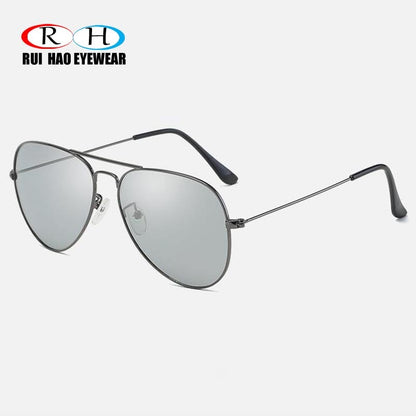 Óculos de Sol Polarizados Masculinos, Fotocromáticos, Modelo Aviador, Armação da Moda para Homens 3026