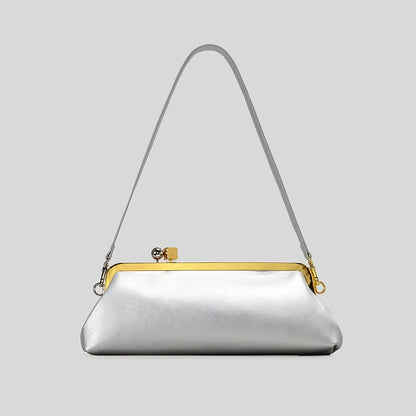 Fashion Long Clutch Bag for Women Luxury Designer Kiss Lock Women Shoulder Bags Elegant Party Purses Trend Underarm Bag 2025