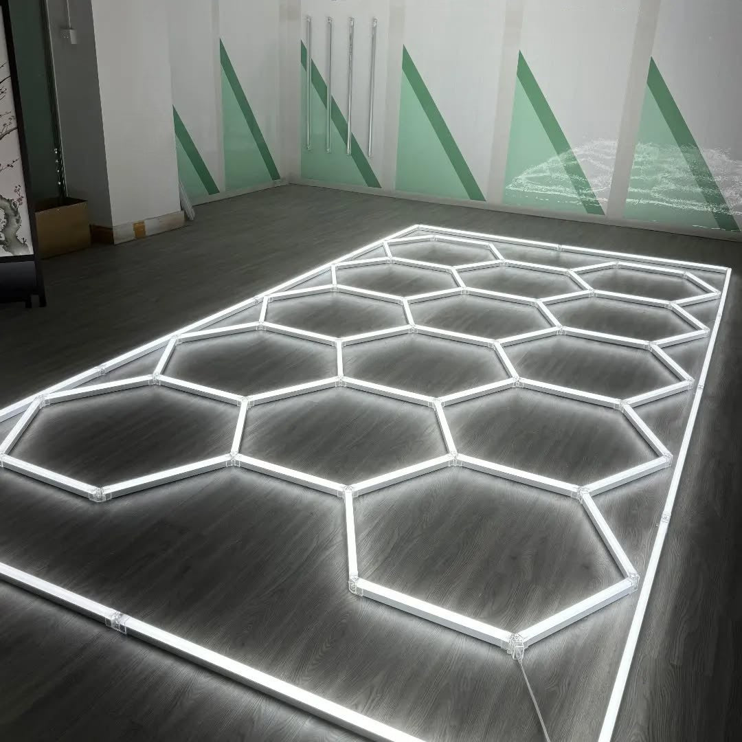 Garage Hexagon LED Light 50000H 6500K Ultra Bright for Home Gym Barbershop Car Detailing Bar Basement Workshop Ceiling Lighting