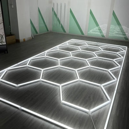Garage Hexagon LED Light 50000H 6500K Ultra Bright for Home Gym Barbershop Car Detailing Bar Basement Workshop Ceiling Lighting