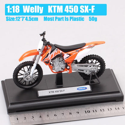 Modelo de motocicleta Maisto KTM 450 SX SXF EXC Racing RC 8C RC390 690 SMC R 640 Duke II Rally de escala 1/18 Diecast Veículos de Moto de Trilha