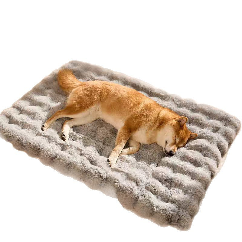 Tapete para Animais de Estimação Quente e Antiderrapante para Cachorros, Cama de Pelúcia de Cor Sólida para Todas as Estações