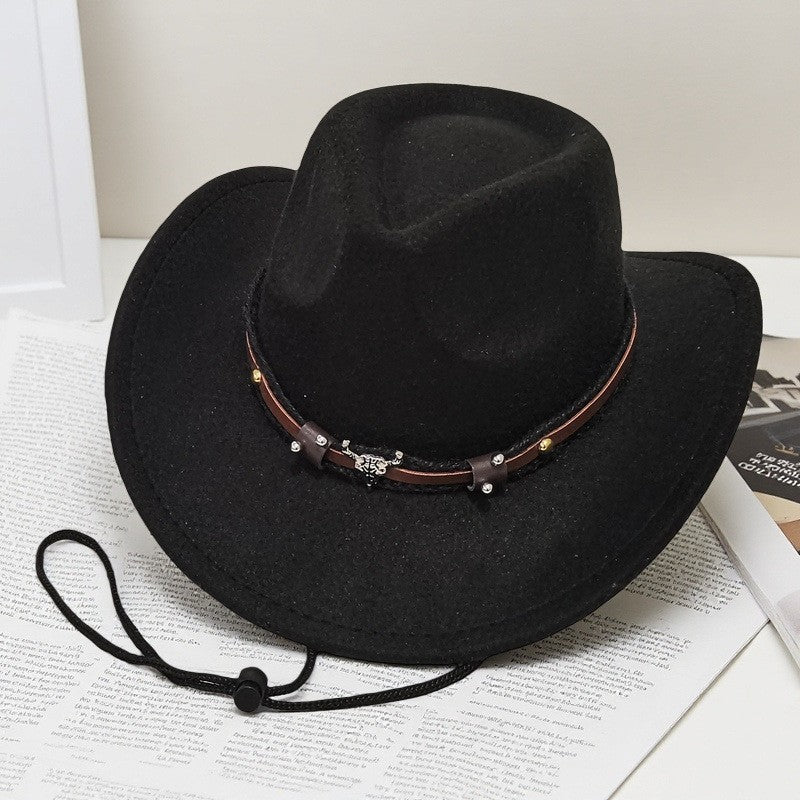 Rivet Hat Outdoor Felt Hat Western Hat Windproof For Windy Conditions Horseback Riding Western Events