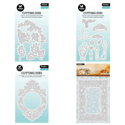 August 2026 New Mushrooms Autumn Frame A6 Autumn Leaves Circle Frame Metal Cutting Dies for DIY Handmade Scrapbook Photo Album