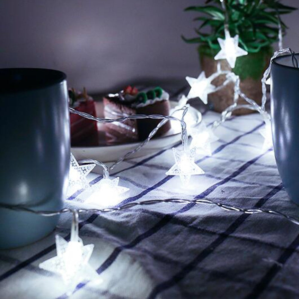 LED Star Fairy Lights Chain Battery/USB Powered String Lights Garland For Party Home Wedding Terrace Garden Christmas Decoration