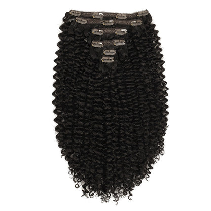Extensões de cabelo encaracoladas tipo kinky sintéticas com presilhas, apliques de cabelo natural, extensões com presilhas, 6 peças, cabeça inteira, presilhas de 66 cm/140 g