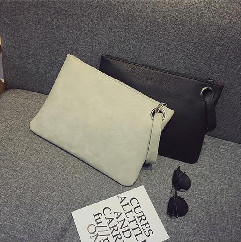 Fashion solid women's clutch bag leather women envelope bag clutch pu leather bag female Clutches sac Immediately shipping
