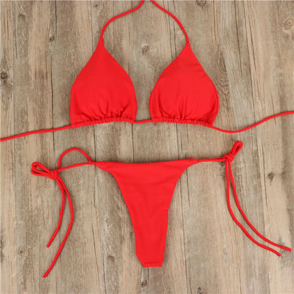 Women's Summer Swimsuit Sexy Bikini Set Push-up Padded Bra Thong Two Pieces Swimwear Beachwear Bathing Suit Female Sexy Swimsuit