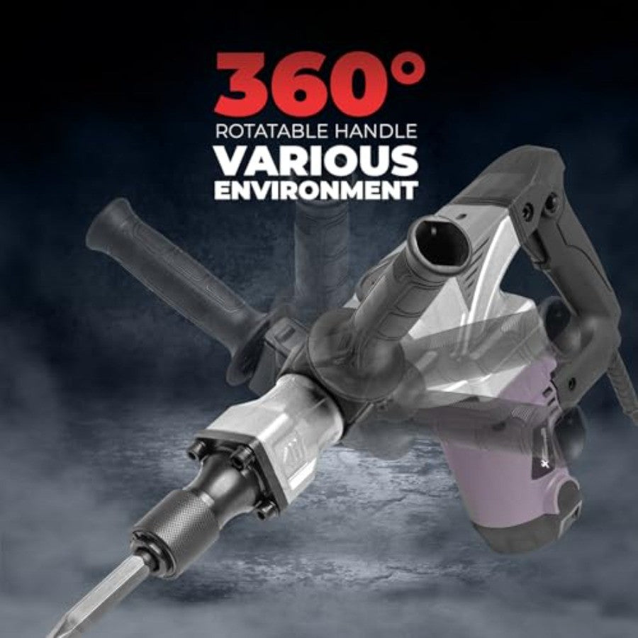 Martelo Demolidor Elétrico 1400W Ponteiro Chato Cisel Conjunto de Brocas 3000 IPM Quebrador de Concreto Punção Cinzelador