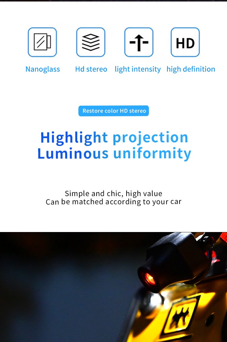 Luzes de Projeção Traseira de LED para Motocicleta Olho de Diabo Luzes de Chão para Veículos Elétricos Luzes Ambiente de LED Luz de Aviso de Alto Brilho