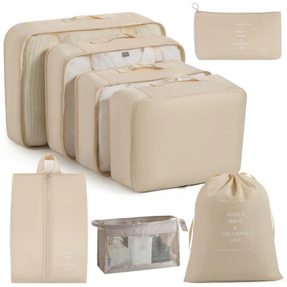 7/8/9-piece Set Travel Storage Bags,Digital Toiletries Shoes Clothes Organizer bag Suitcase Clothes Tidy Pouch,Packing Cubes Set