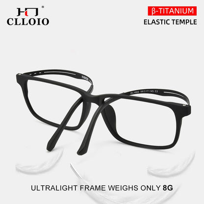 CLLOIO High Quality UltraLight Flexible Titanium Reading Glasses Anti Blue Light Myopia Glasses Prescription Progressive Eyewear
