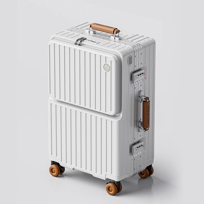 COLENARA Multifunctional Suitcase Front Opening Boarding Case Laptop Trolley Case USB Charging 20"24"26 Inch Travel Luggage