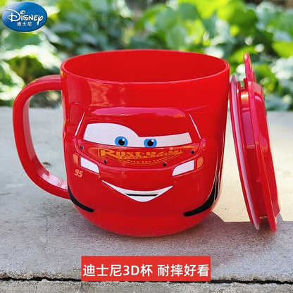 Copo infantil de desenho animado Disney Mickey Stitch com tampa Caneca de leite Frozen Elsa 3D Copo para beber em casa Copo para escovar a boca Copo de água infantil