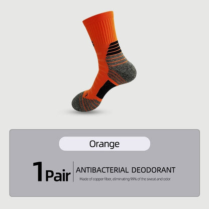 Deodorant Nano Copper Sports Socks for Men Antibacterial Basketball Climbing Sock Summer Compression MTB Cycling Bicycle Running