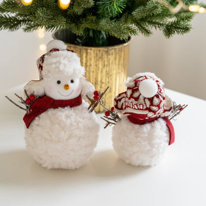 Home decoration new plush knitted Christmas snowman doll ornament Christmas desktop atmosphere ornament