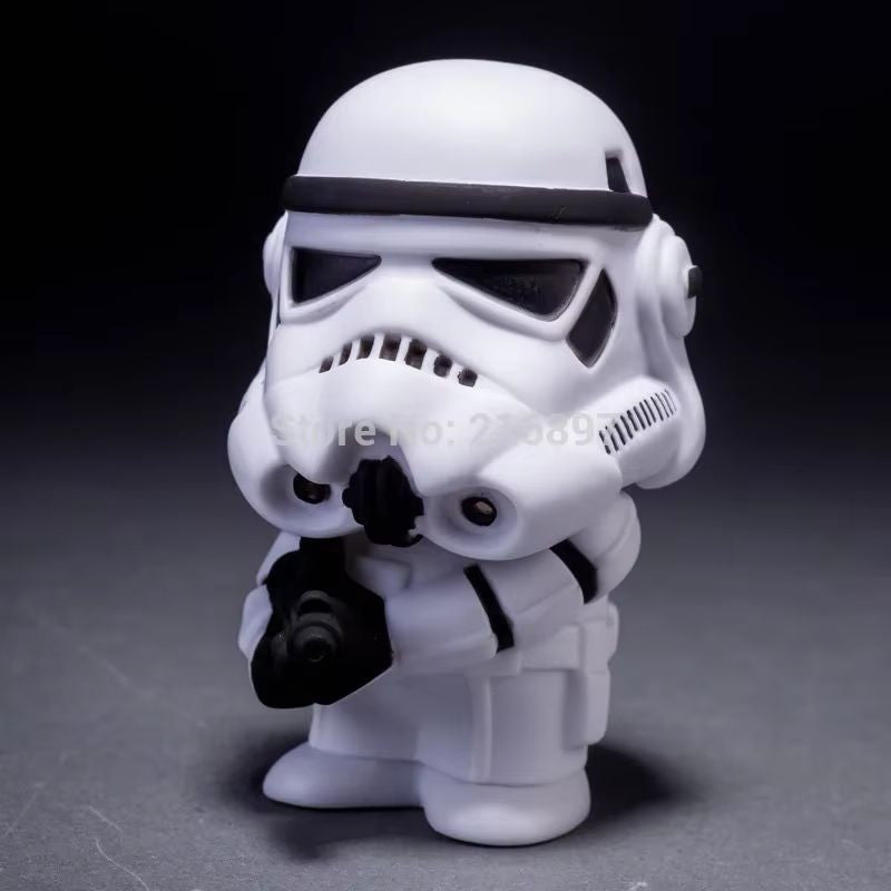 10cm Estilo Fofo Star Wars Darth Vader e STORMTROOPER Kawaii Brinquedo Action Figure Modelo Soldado Preto Branco Para Crianças