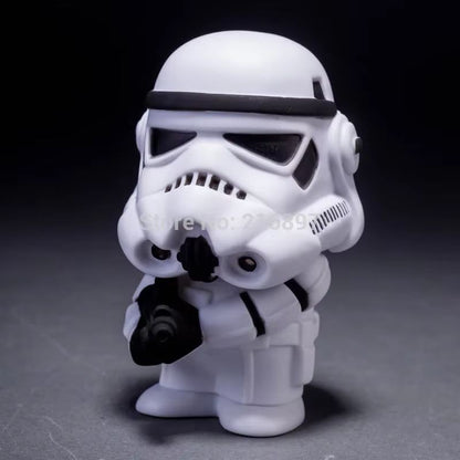 10cm Estilo Fofo Star Wars Darth Vader e STORMTROOPER Kawaii Brinquedo Action Figure Modelo Soldado Preto Branco Para Crianças