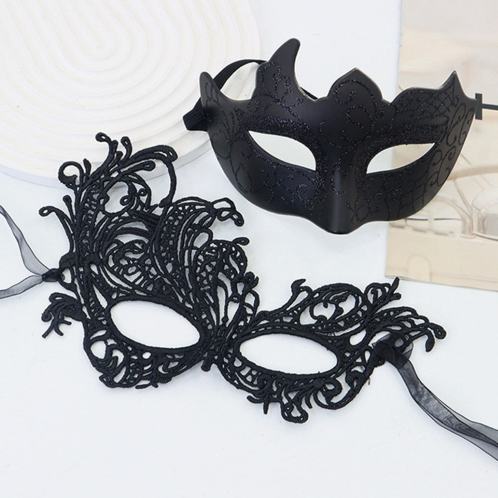 2PCS/set Couple Masks Lace Women Mask Men Painted Half Face Mask Eye Mask Set Party Masquerade Wedding Decoration Costume Prom