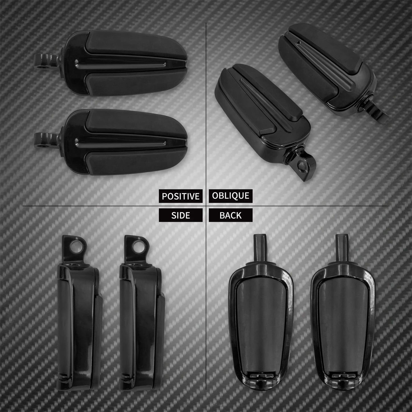 Motorcycle Rear Footpegs Pedal Slipstream Passenger Footrest For Harley Touring Road King FLHR Softail Fat Boy Dyna Sportster XL