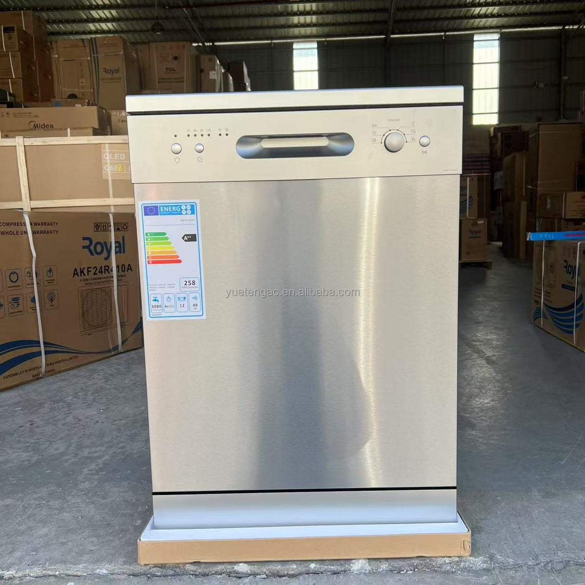 Dishwasher Household A++ 12 Sets Silver Color Stainless Steel 90 Mins Quick Wash Freestanding Dishwasher 220V
