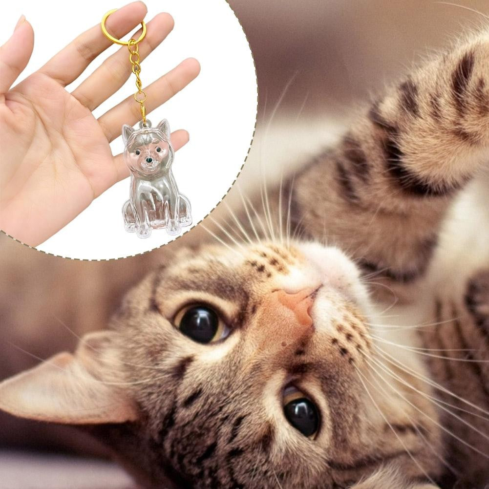 Dog Hair Collection Pendant Hair Storage Box Charm Pet Cute Keychains Clear Plastic Pet Hair Capsule Souvenirs DIY Gifts