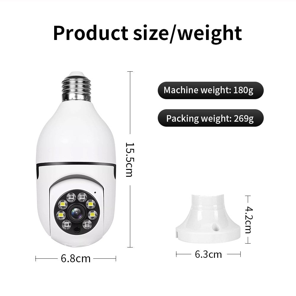E27 Surveillance Camera Full Color Night Vision Automatic Human Tracking Zoom Indoor Security Monitor Wifi Miini IP Camera