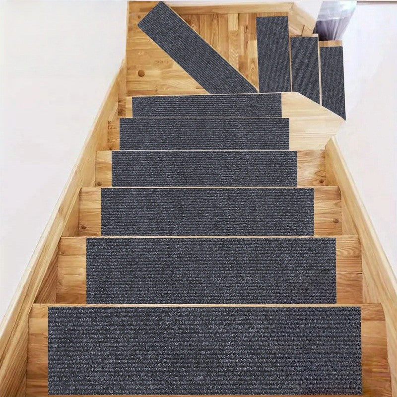 1pc 80cm/31.49inch Soft Suede Treads Anti-Slip Indoor Stair Runner Carpet Stair Rug Mat ,Electrostatic adsorption is healthier