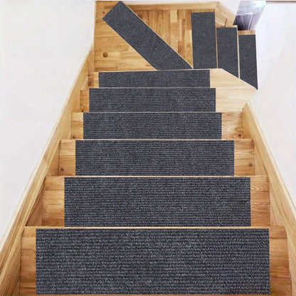 1pc 80cm/31.49inch Soft Suede Treads Anti-Slip Indoor Stair Runner Carpet Stair Rug Mat ,Electrostatic adsorption is healthier