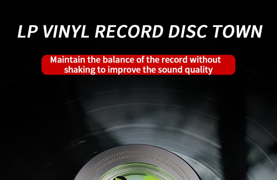 50Hz LP Toca-Discos de Vinil Universal para Discos de Música Estabilizador de Toca-Discos de Liga de Alumínio com Acessórios de Nível e Braçadeira de Peso