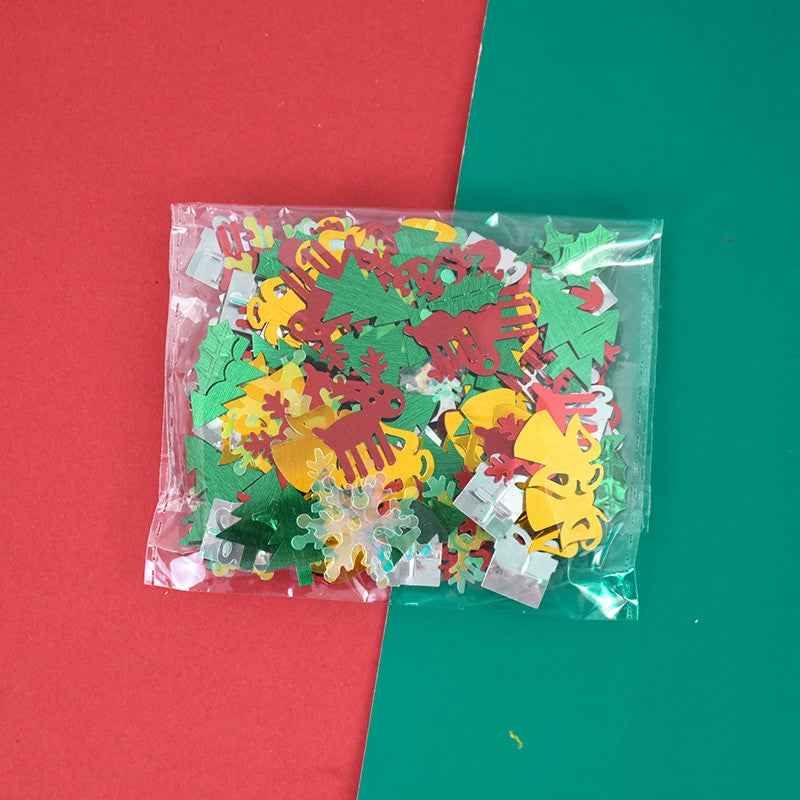 15g/bag Christmas Sequin Confetti Xmas Tree Snowflake Table Confetti 2024 Christmas Party Decoration for Home 2025 New Year Gift