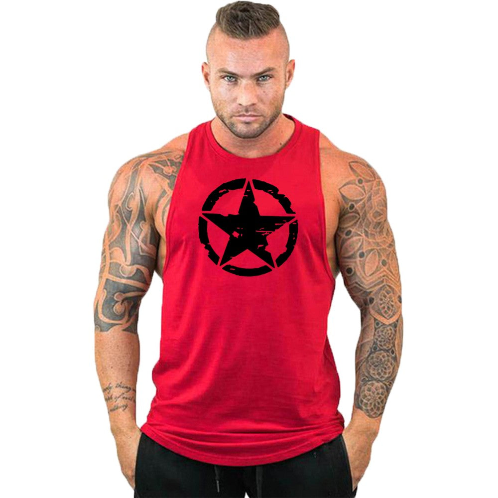 New fashion pure cotton sleeveless shirt vest men's fitness shirt men's undershi