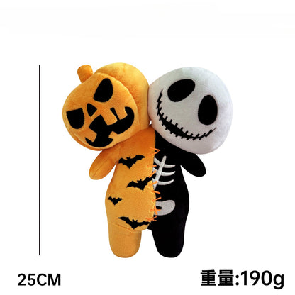 25cm Cartoon Anime Halloween The Nightmare Before Christmas Horror Pumpkin Skeleton Composite Plush Doll Toy Children Kids Gift