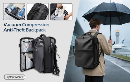 BANGE Mochila Expansível Masculina Impermeável Mochila para Notebook de 17.3 polegadas Masculina Grande Capacidade para Caminhada Viagem Mochilas Masculinas para Homens