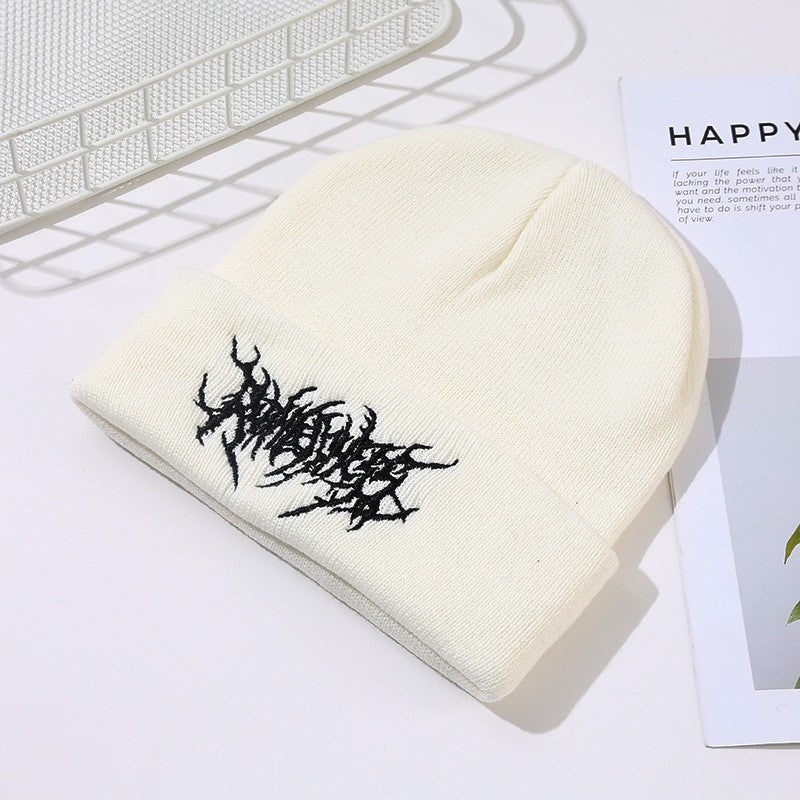 Warm Women Men Winter Beanies Hats Gothic Street Punk Knitted Bonnet Caps 100% Cotton Fashion Keep Warm Skullies Beanies Hats