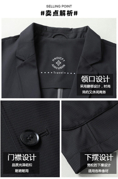 2025 Summer Ice Silk Thin Sunscreen Suit Jackets for Men Classic Business Casual Blazers Wedding Social Dress Coat Men Clothing