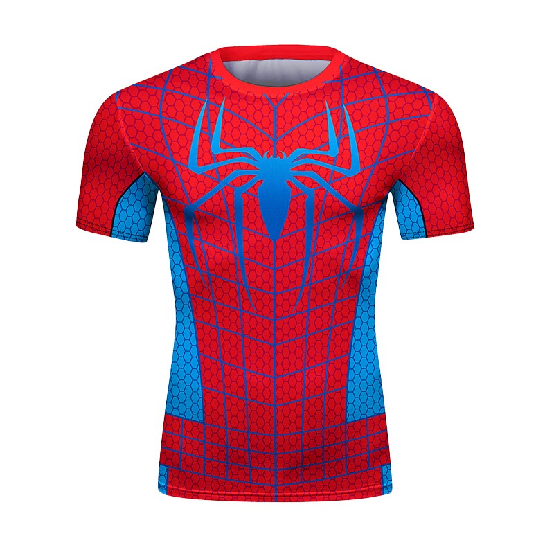 New Men Comics Cosplay Spiderman Iron Man Compression T-shirt Short Sleeve Sport Tees Tops Fitness Sportwear Marvel Clothes