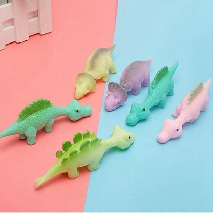 10/20PCS Creative Dinosaur Kids Stress Relief Toys Soft Rubber Finger Slingshot Novelty Toy Birthday Gifts Children Party Gifts