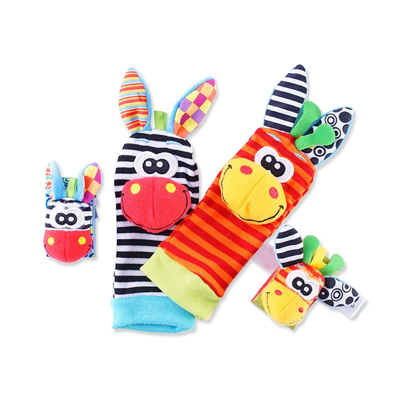 CONJUNTO DE 2 CHOCALHOS DE BEBÊ Brinquedos De Pelúcia Fofos Chocalhos De Pulso Meias De Pés Para Bebês De 0 a 12 Meses Menino Menina Presente Para Recém-Nascido
