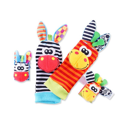 CONJUNTO DE 2 CHOCALHOS DE BEBÊ Brinquedos De Pelúcia Fofos Chocalhos De Pulso Meias De Pés Para Bebês De 0 a 12 Meses Menino Menina Presente Para Recém-Nascido