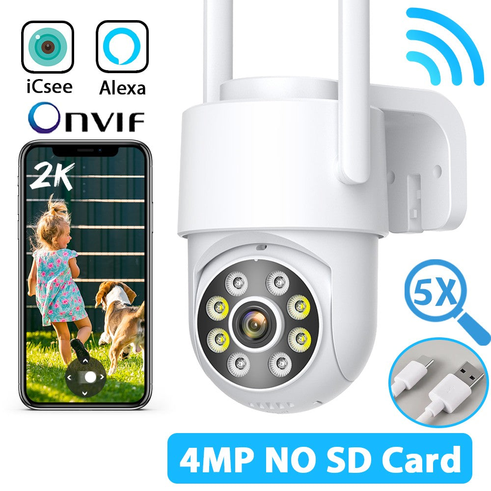 8MP 4K Wifi PTZ Camera Dual Lens Dual Screens Surveillance Camera Outdoor 2MP 4MP HD Night Vision Home Security Camera ICSEE APP