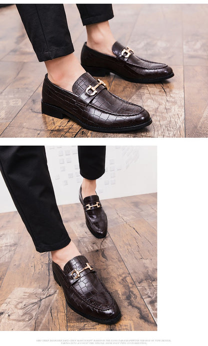 Autumn Brock leather men's head layer cowhide British Korean version breathable business dress casual wedding leather shoes