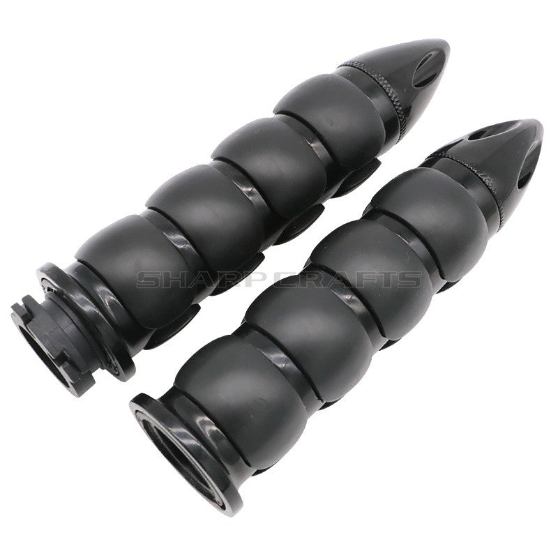 1" 25mm & 7/8'' 22mm Billet Rubber Flame Spike Hand Grips For Harley Honda Kawasaki Suzuki Yamaha  Bikes Cruiser Chopper Custom